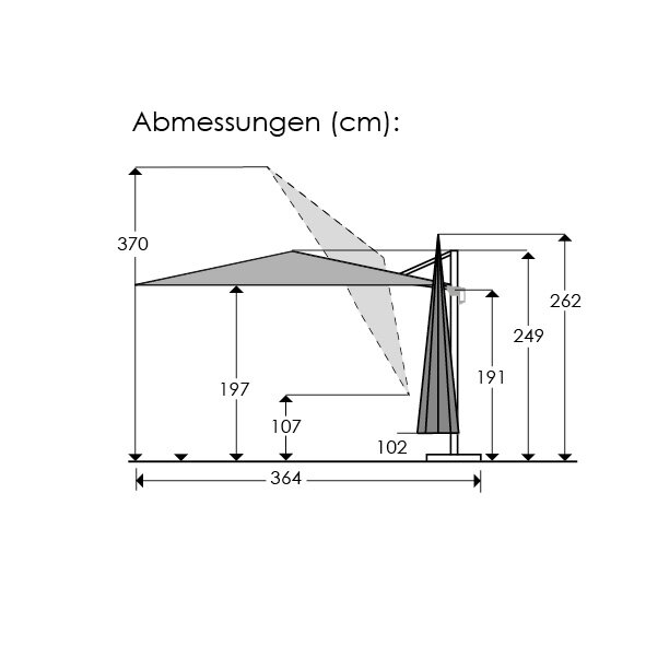 Parasol Rectangulaire Schneider Rhodos 400x300 Cm - Structure Aluminium, Toile Polyester, Inclinable 360°
